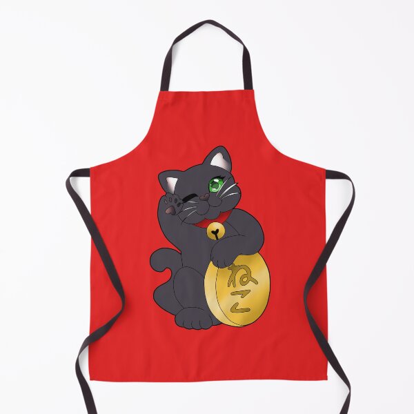 Item preview, Black Maneki Neko Golden Eyes Red Collar designed and sold by Xyluxus.