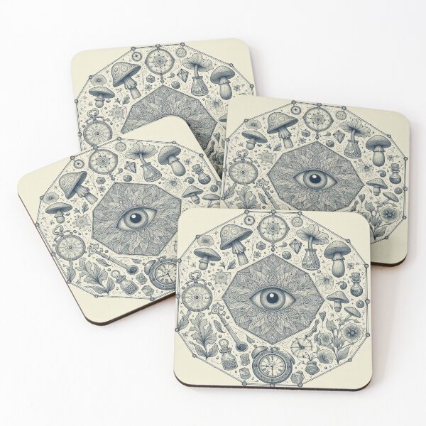 Item preview, Mystical Mushrooms witchcraft all seeing eye magical Fungi designed and sold by CoffeeIsATrip.