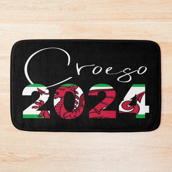 Item preview, CROESO 2024 WELCOME WELSH FLAG WHITE designed and sold by Marni Scofidio Desi9ns.