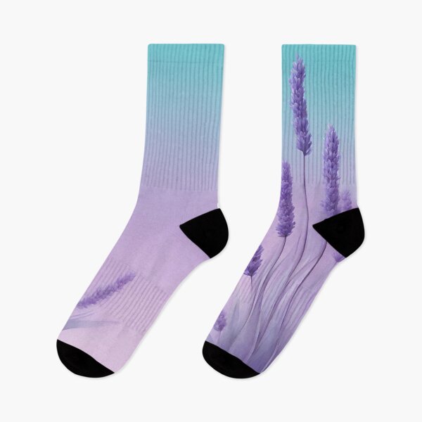 Item preview, Aqua lavender gradient with Lavender flowers designed and sold by itsggdesigns.