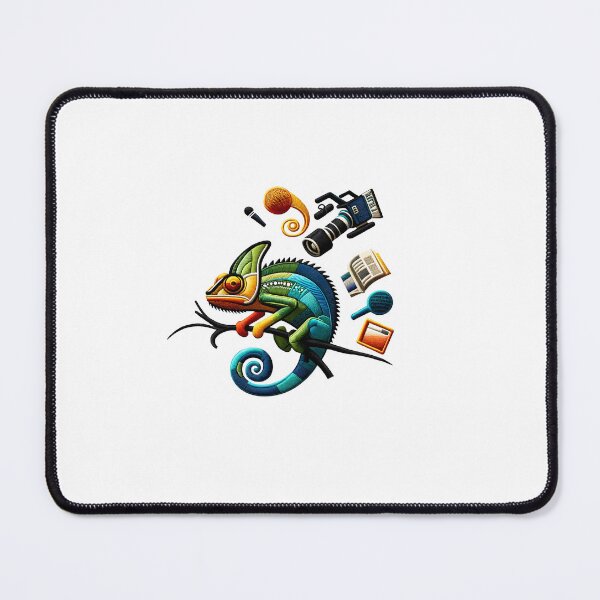 Item preview, Media-Savvy Chameleon Illustration Patch designed and sold by #Adulting Central.