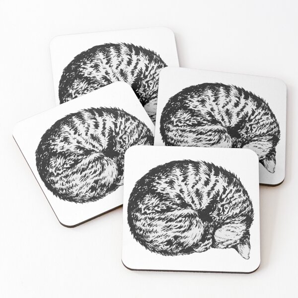 Item preview, All Curled Up- Sleeping Tabby Cat Illustration designed and sold by dinatrix.