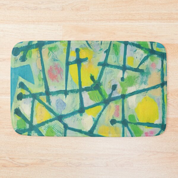 Item preview, blue-green-lines-on-aqua-background - alfred manessier designed and sold by GRAHAM POTER.