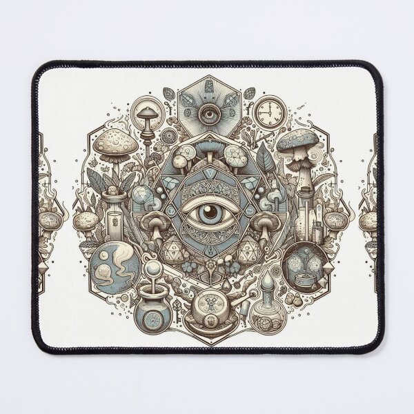 Item preview, Eclectic Mystical Mushrooms all seeing eye magical Fungi designed and sold by CoffeeIsATrip.