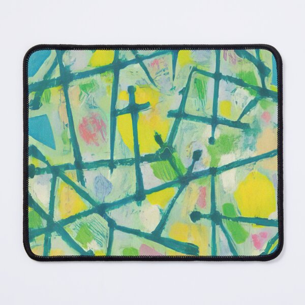 Item preview, blue-green-lines-on-aqua-background - alfred manessier designed and sold by GRAHAM POTER.