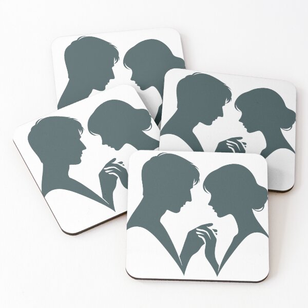 Item preview, Couple's Silhouette Art - Minimalist Valentine's Day Print designed and sold by Inlineshirts.