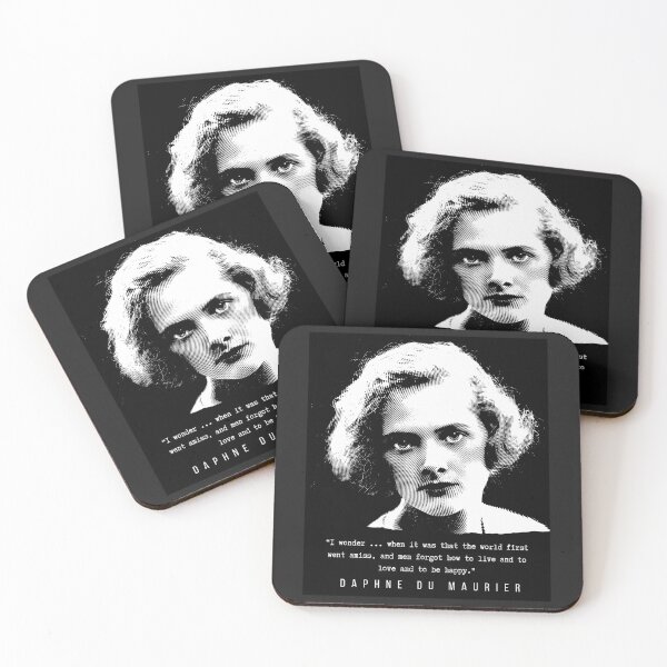 Item preview, Daphne du Maurier  portrait and quote: I wonder ... when it was that the world first went amiss, and men forgot how to live and to love and to be happy. designed and sold by artbleed.