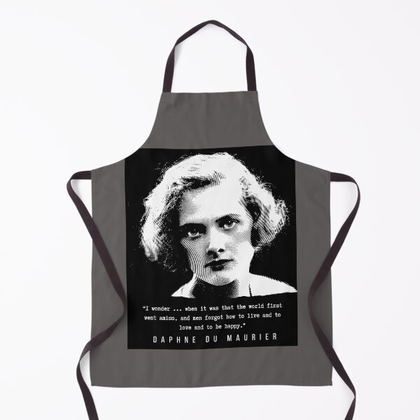 Item preview, Daphne du Maurier portrait and quote: I wonder ... when it was that the world first went amiss, and men forgot how to live and to love and to be happy. designed and sold by artbleed.