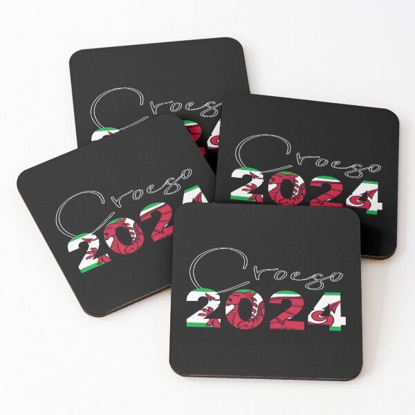 Item preview, CROESO 2024 WELCOME WELSH FLAG BLACK designed and sold by Marni Scofidio Desi9ns.