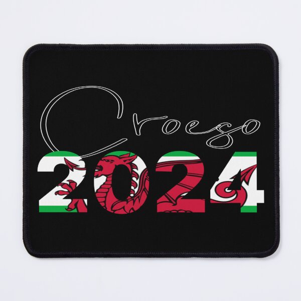 Item preview, CROESO 2024 WELCOME WELSH FLAG BLACK designed and sold by Marni Scofidio Desi9ns.