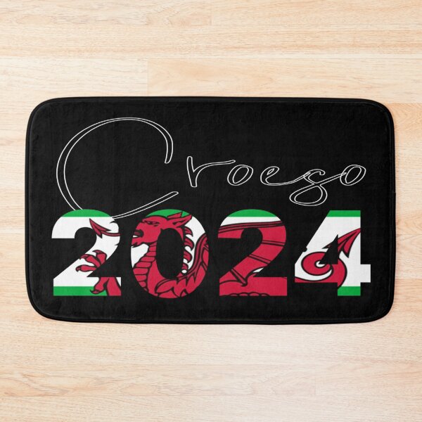 Item preview, CROESO 2024 WELCOME WELSH FLAG BLACK designed and sold by Marni Scofidio Desi9ns.