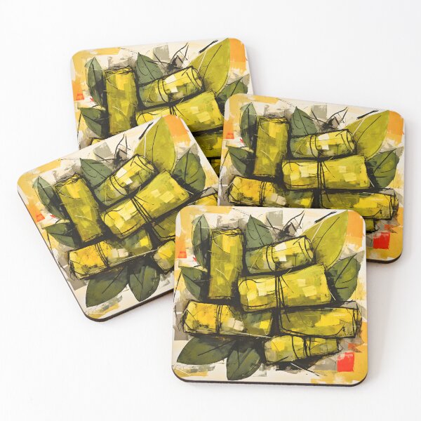 Item preview, Vineyard Bites- Abstract Symphonies with Grape-Infused Stuffed Vines Pop Art Cubism designed and sold by OlfactoART Studio.