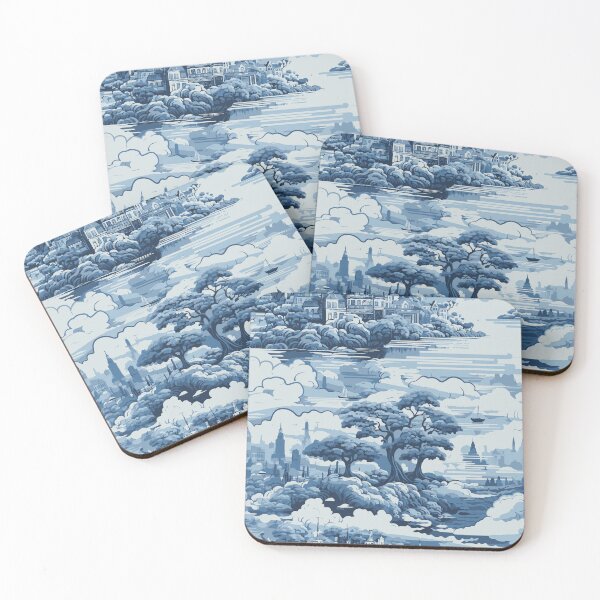 Aperçu de l'œuvre Motif Manoir Bleu Delft créée et vendue par Deepestblue.