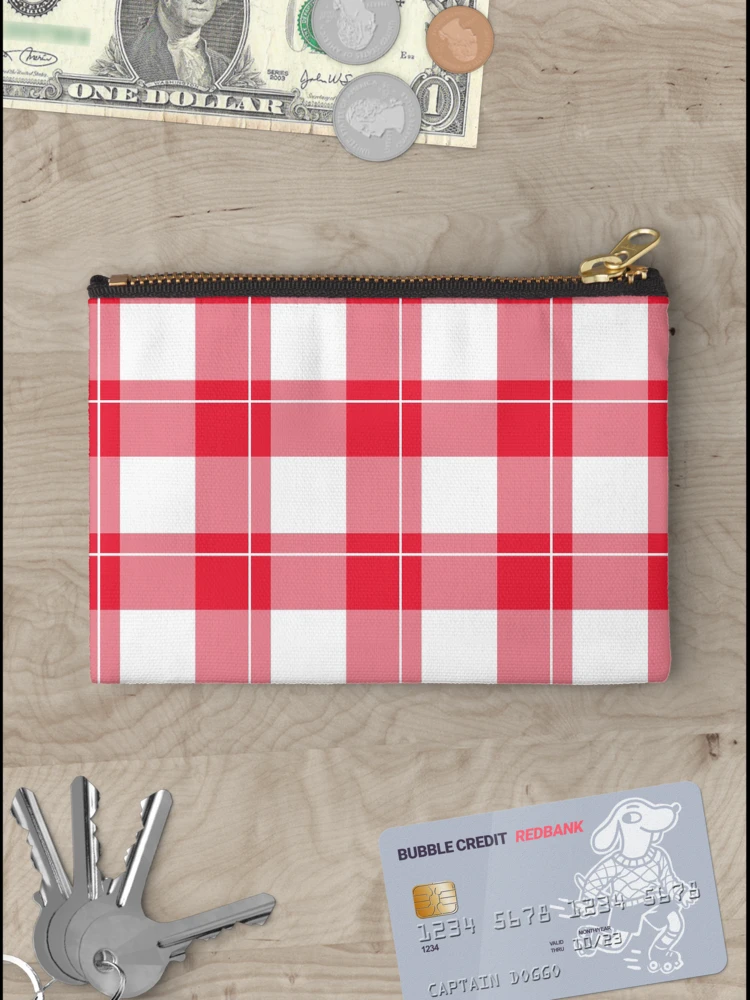 Thumbnail 3 of 4, Zipper Pouch, Red Gingham Pattern designed and sold by ModSync.