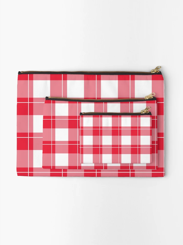 Thumbnail 2 of 4, Zipper Pouch, Red Gingham Pattern designed and sold by ModSync.