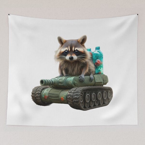 Item preview, Adventurous Raccoon on Tank Expedition designed and sold by SaNNty.