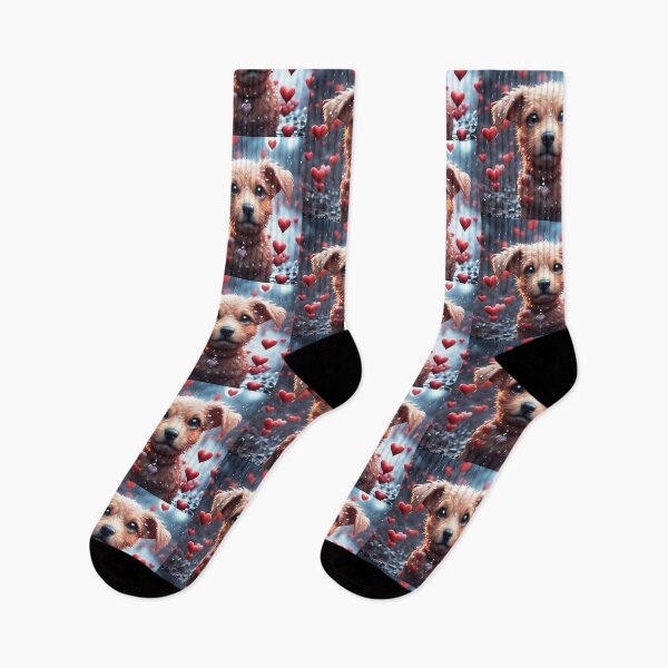 Item preview, Playful puppy in the rain with hearts designed and sold by Marcu Ioachim.