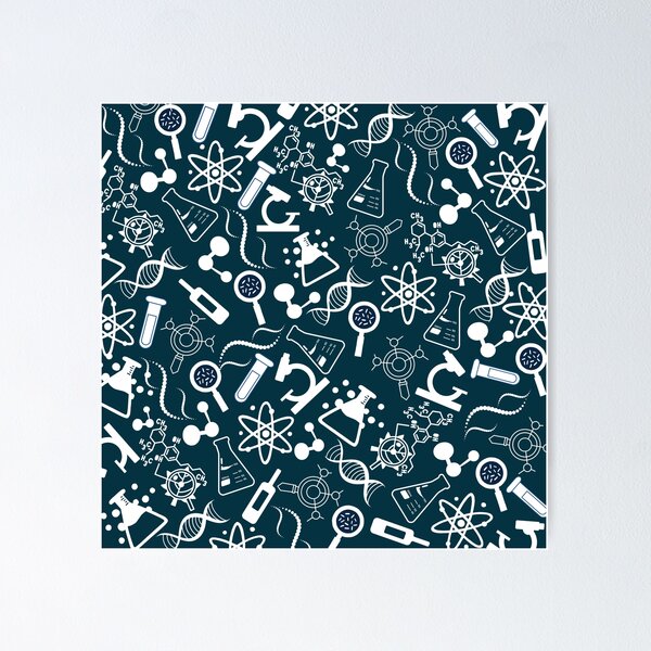 Item preview, biochemistry science lab molecular blue pattern designed and sold by Patternfy.