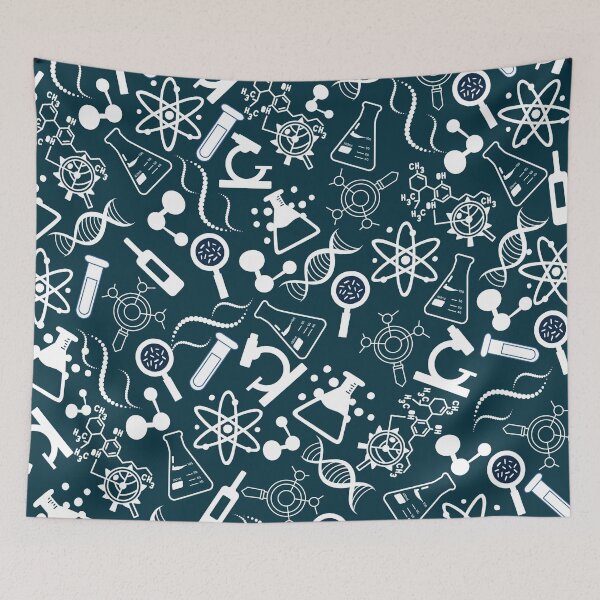 Item preview, biochemistry science lab molecular blue pattern designed and sold by DesignYourWaystore.