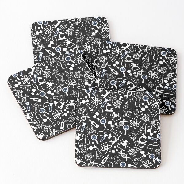 Item preview, biochemistry science lab molecular black pattern designed and sold by DesignYourWaystore.