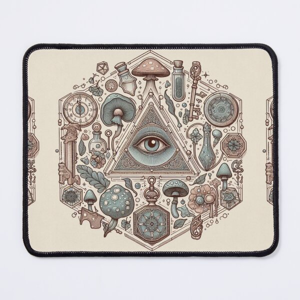 Item preview, Mystical Mushrooms all seeing eye magical Fungi Illuminati designed and sold by CoffeeIsATrip.