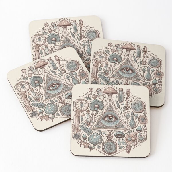 Item preview, Mystical Mushrooms all seeing eye magical Fungi Illuminati designed and sold by CoffeeIsATrip.