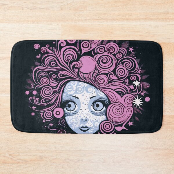 Item preview, Whimsical illustration of a long-haired woman designed and sold by randrdesign.