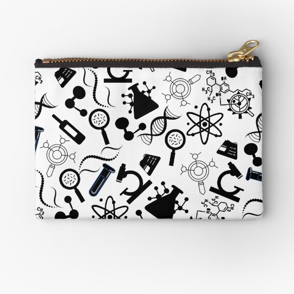 Item preview, biochemistry science lab molecular black white pattern designed and sold by DesignYourWaystore.