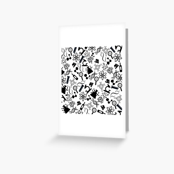 Item preview, biochemistry science lab molecular black white pattern designed and sold by DesignYourWaystore.