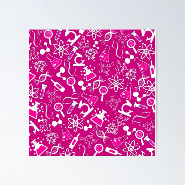 Item preview, biochemistry science lab molecular hot pink pattern designed and sold by Patternfy.