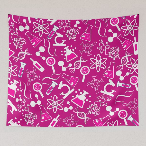 Item preview, biochemistry science lab molecular hot pink pattern designed and sold by DesignYourWaystore.