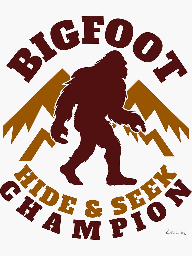 Bigfoot Hide And Seek Champion Since 1967 Sasquatch Wild Outdoor Hunting Urban Legend Sticker 