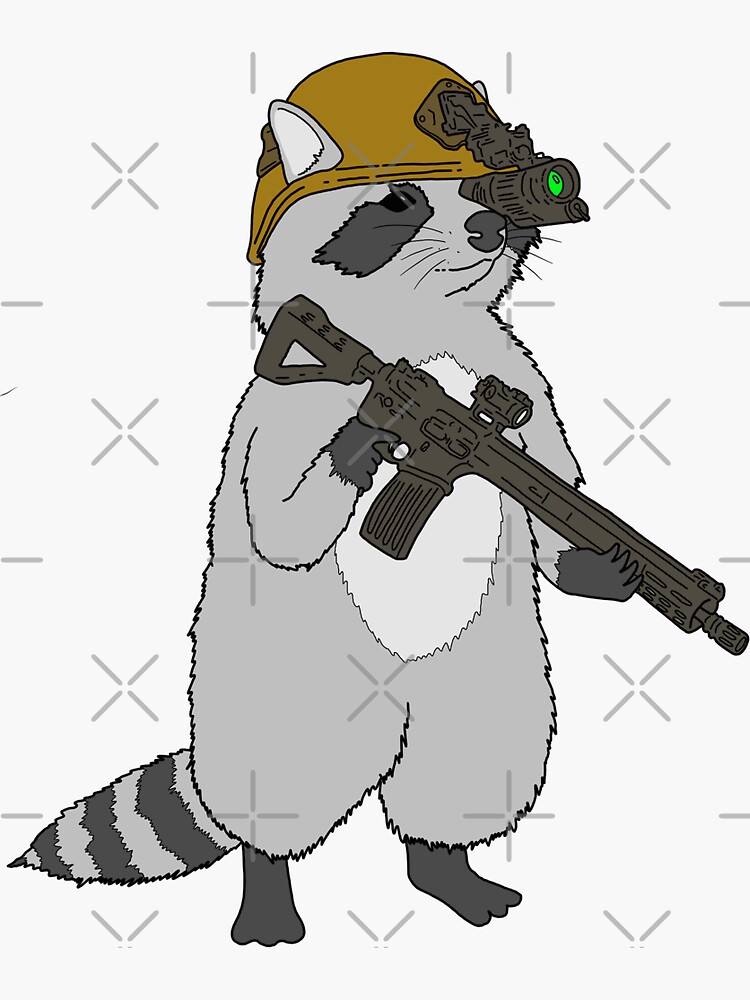 Imagen 3 de 3, Pegatina con la obra Panda de basura táctico, diseñada y vendida por TheAceOfMace.