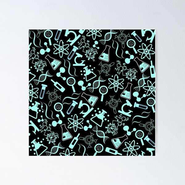 Item preview, biochemistry science lab molecular hot light blue pattern designed and sold by Patternfy.