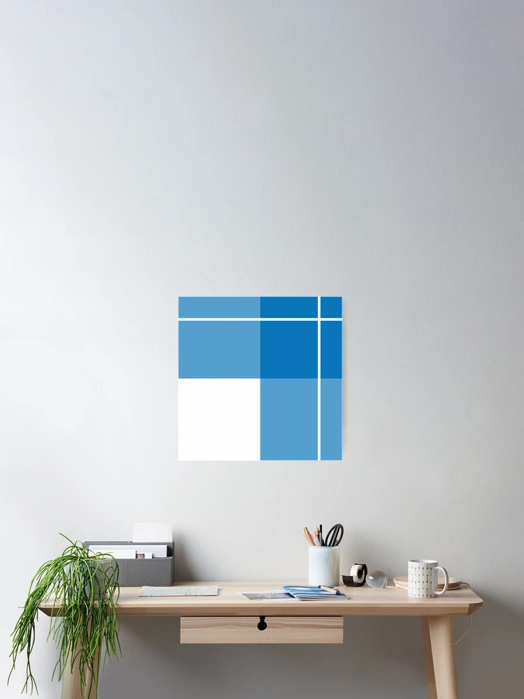 Thumbnail 2 of 3, Poster, Blue Gingham Pattern designed and sold by ModSync.