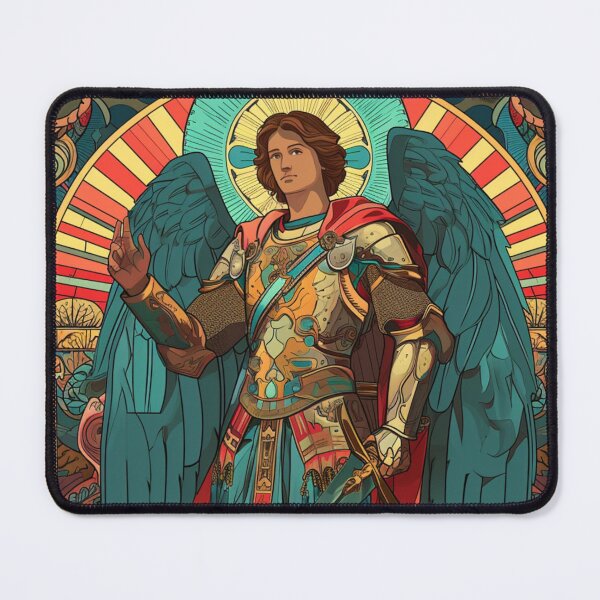Item preview, St. Michael the Archangel - Majestic Protector Art Print designed and sold by Nicholas Panek.