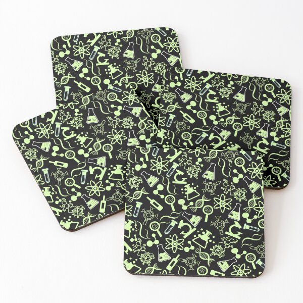 Item preview, biochemistry science lab molecular green black pattern designed and sold by DesignYourWaystore.
