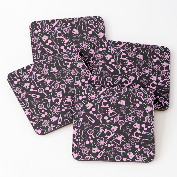 Item preview, biochemistry science lab molecular pink black pattern designed and sold by DesignYourWaystore.