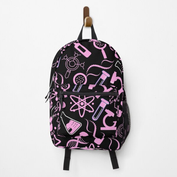 Item preview, biochemistry science lab molecular pink black pattern designed and sold by DesignYourWaystore.