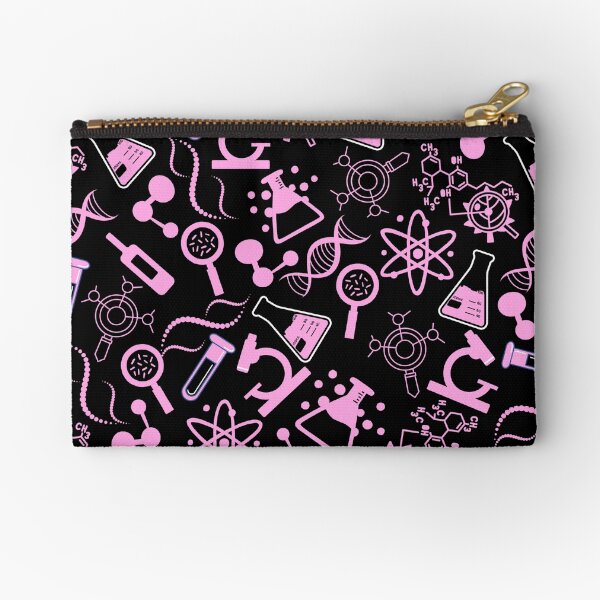 Item preview, biochemistry science lab molecular pink black pattern designed and sold by DesignYourWaystore.