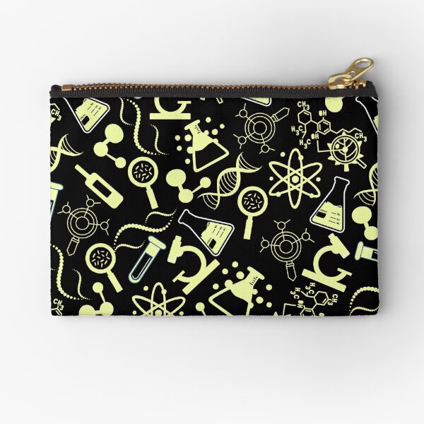 Item preview, biochemistry science lab molecular yellow black pattern designed and sold by DesignYourWaystore.