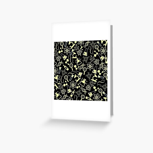 Item preview, biochemistry science lab molecular yellow black pattern designed and sold by DesignYourWaystore.