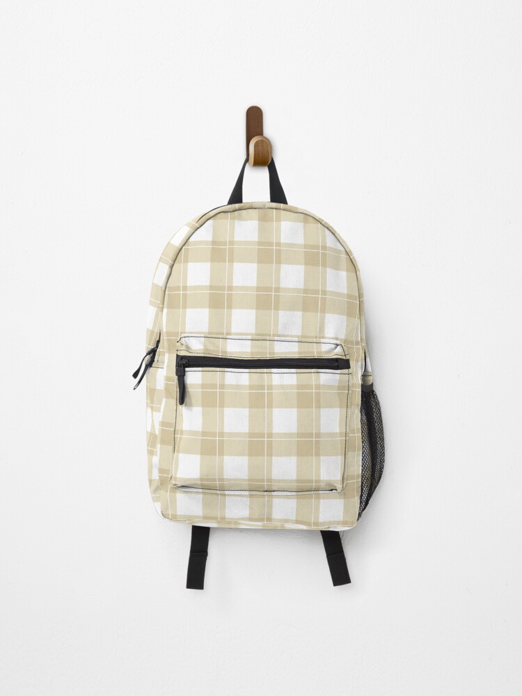 Thumbnail 1 of 3, Backpack, Dried Moss Gingham Pattern designed and sold by ModSync.