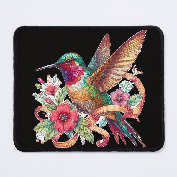 Item preview, Colorful Humminbird, Colibri with Ribbon Embroidering designed and sold by Cute-Forever.