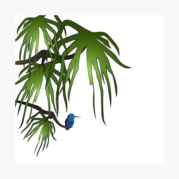 Aperçu de l'œuvre Forêt tropicale petit oiseau bleu créée et vendue par MetaforaMundo.