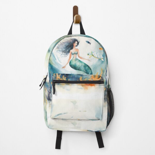 Item preview, Mermaid with Sea turtle acrylic and watercolor designed and sold by SGillum.
