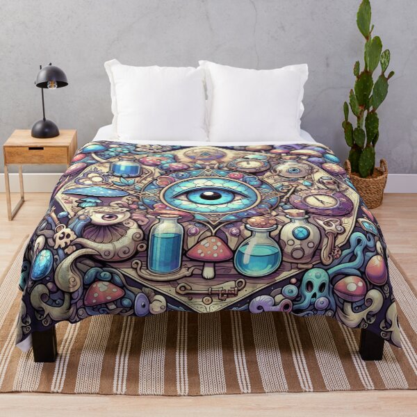 Item preview, Mystical Mushrooms all seeing eye magical Fungi Gears Amulets designed and sold by CoffeeIsATrip.