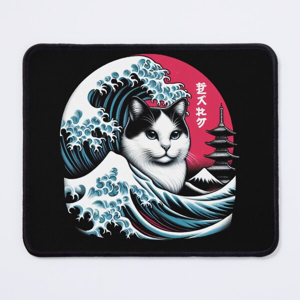 Item preview, Great wave cat designed and sold by Big Catsby.