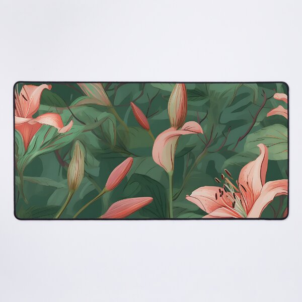 Item preview, sprigs of lilies on green designed and sold by elegantpaterns.