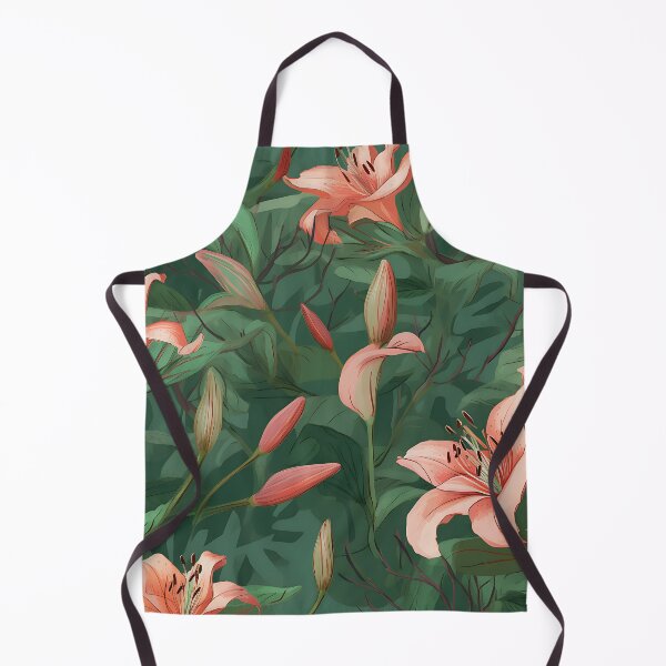 Item preview, sprigs of lilies on green designed and sold by elegantpaterns.